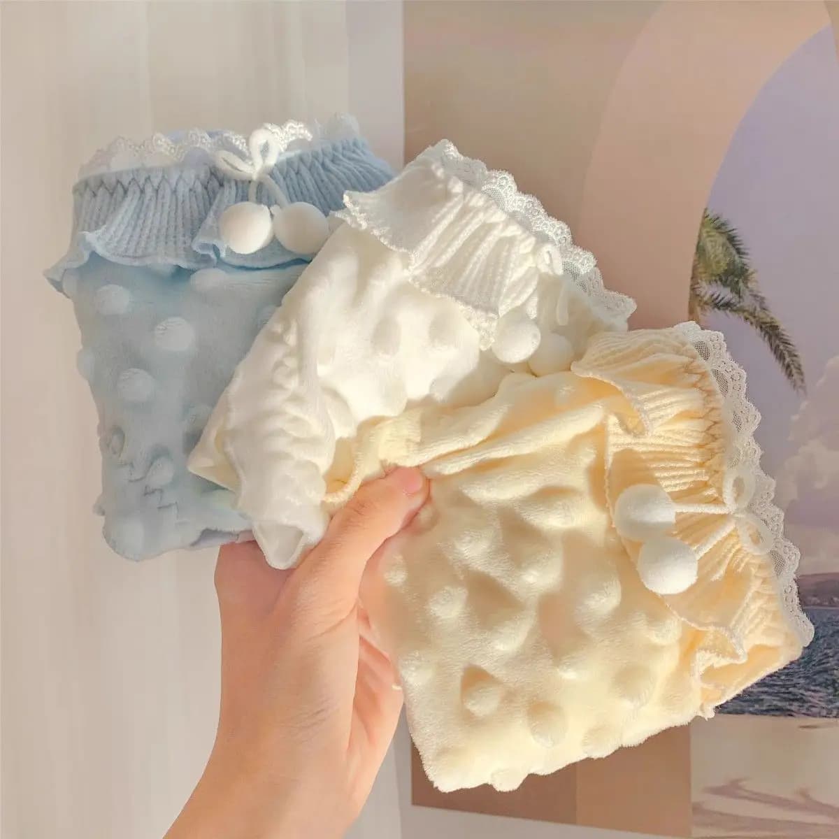 Kawayi Ragazze Puffy Caldo Carino Dolce Slip Stile Principessa Arco Increspato Sissy Lolita Mutandine di Cotone Cosplay Bambole Carine Costumi