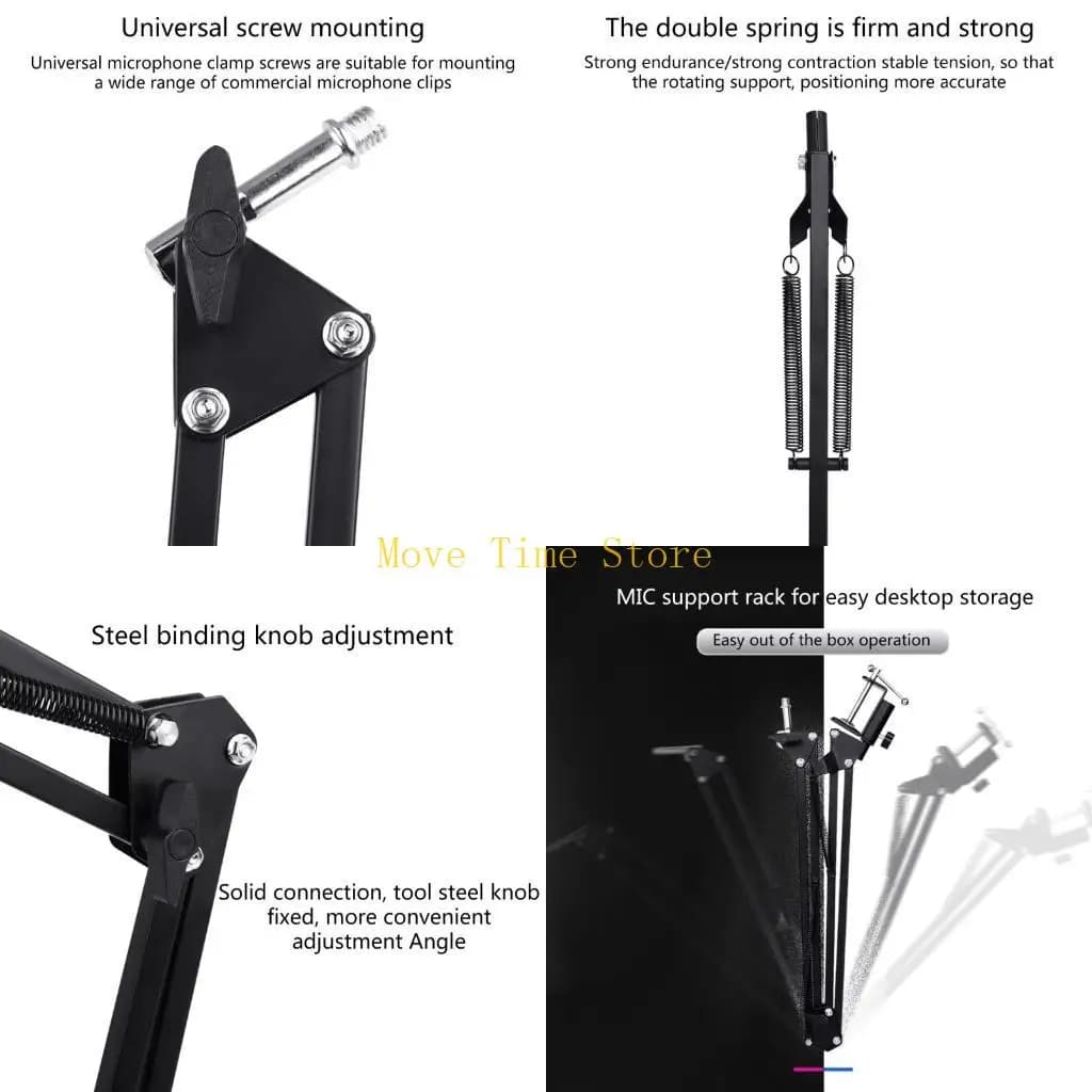 92ME Microphone Arm Stand Adjustable Suspension Boom Scissor Mic Stand Mount Arms