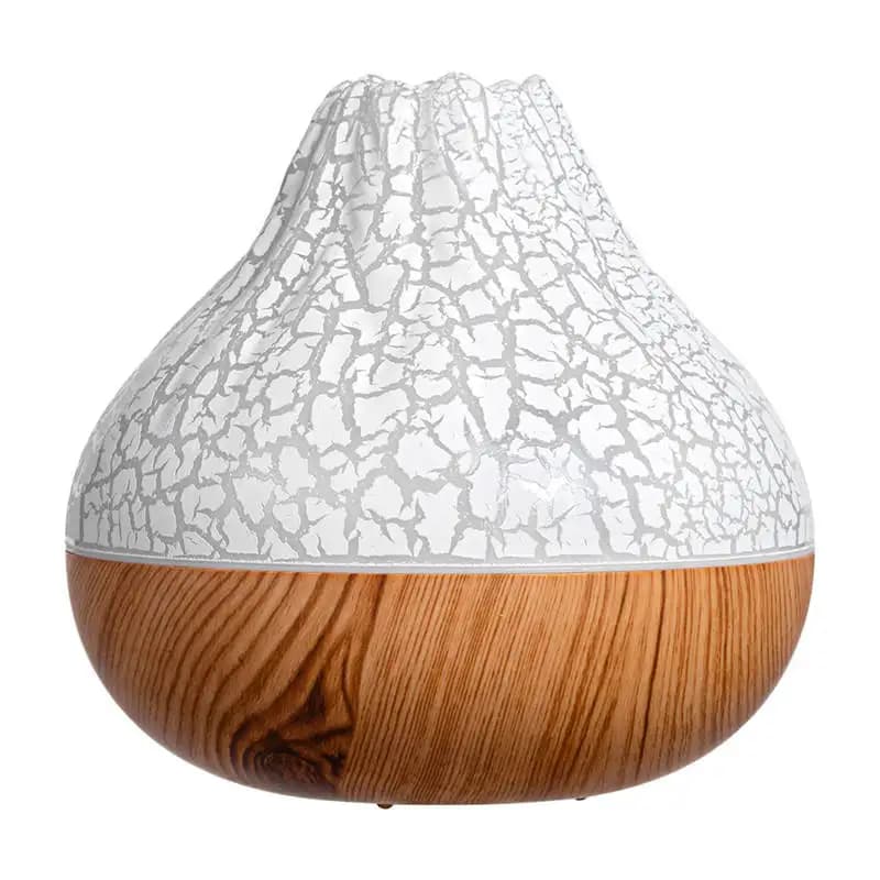 Diffusore di olio per aromaterapia da 300 ml, evaporatore di vulcano con venature del legno, mini umidificatore USB, diffusore per casa/sala d'infermiera