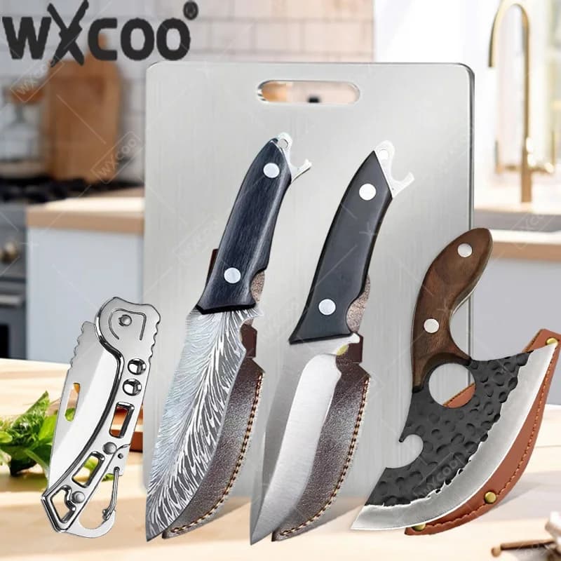 WXCOO Handmade Kitchen Boning Knife Stainless Steel Fruit Vegetable Cutter Household Butcher Slicing Forged Knife