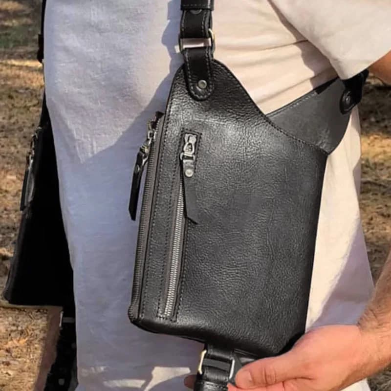 Medieval Steampunk PU Leather Harness Holster Bag Adjustable Utility Shoulder Belt Phone Wallet Pocket Viking Pouch Men Women