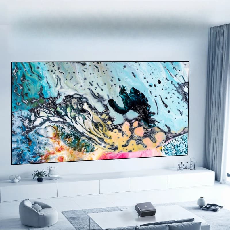 Evidenzia proiettore 4k diurno ultra-trasparente proiezione da parete per camera da letto di casa soggiorno proiezione dello schermo del telefono cellulare traini
