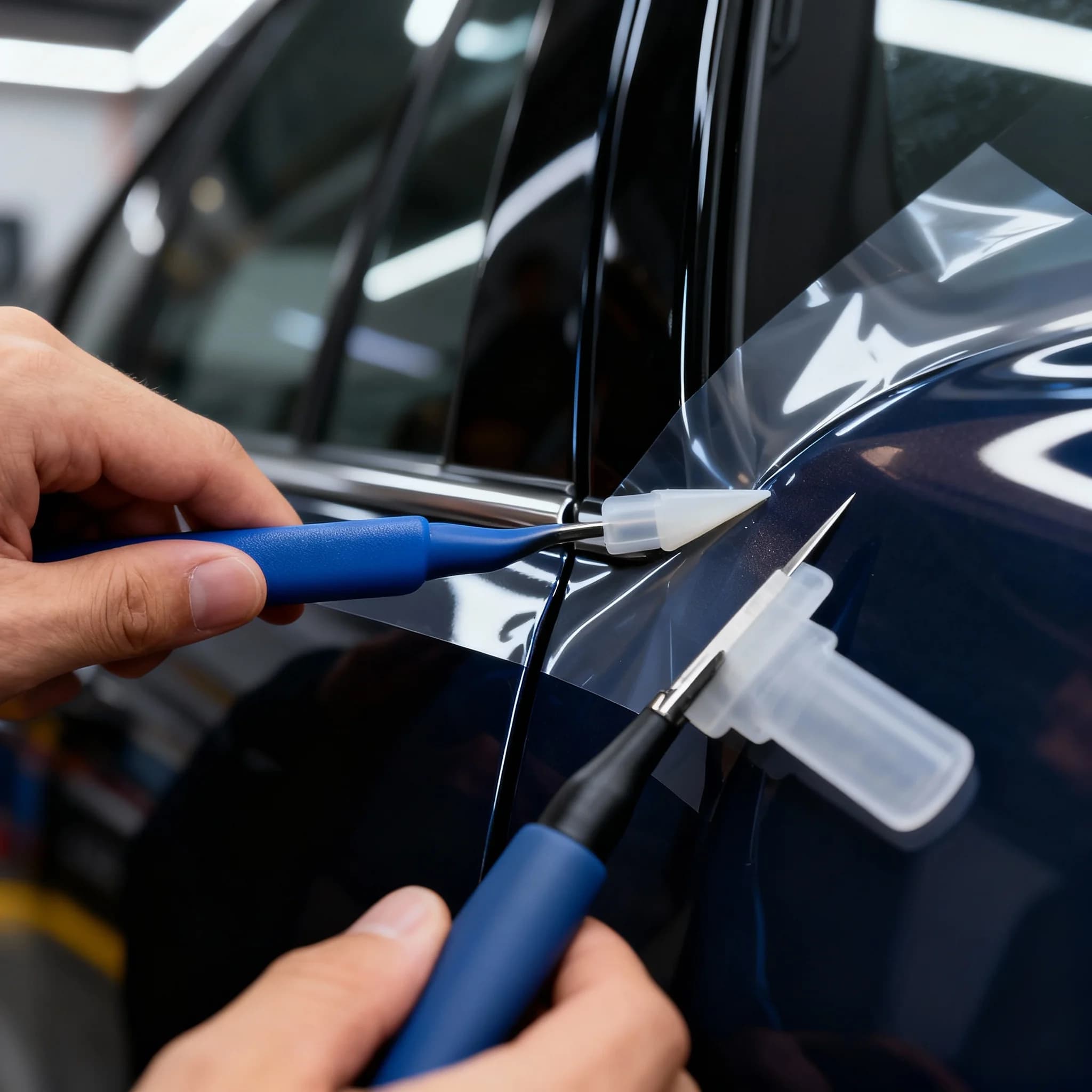 Kit di strumenti di precisione per il taglio di pellicole auto, pinzette in acciaio inossidabile con lama affilata per il taglio di pellicole viniliche e la rifinitura delle fessure.