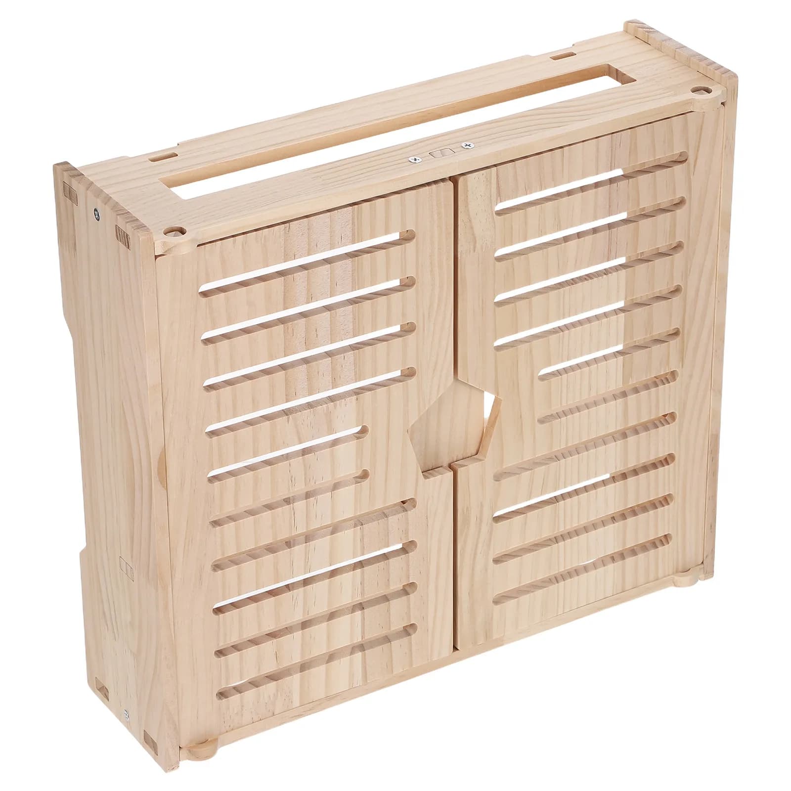 Scatola Organizzatore per Router in Legno, Ripiano Decorativo per Router WiFi, Coprimodem Alto con Ventilazione e Passaggio Cavi