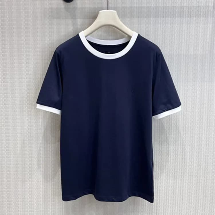 Abbigliamento femminile europeo personalizzabile - nuovi modelli estivi per t-shirt in cotone a maniche corte con scollo rotondo e design color block