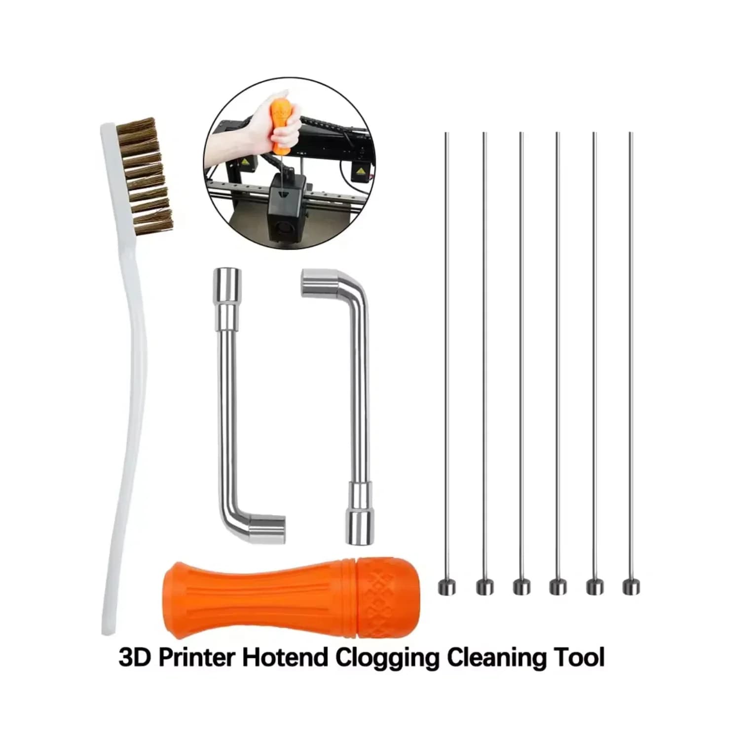 Hotend Kit di strumenti per la pulizia senza intasamento per accessori per stampante 3D Creality K1/K1C/K1 Max/Ender3 V3