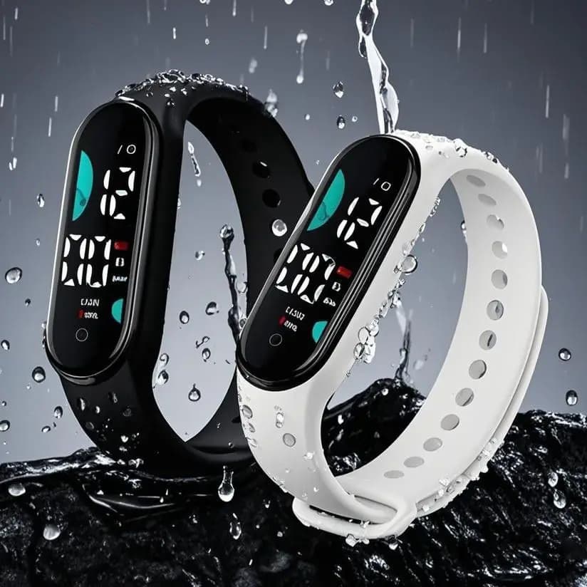 LED Watch Waterproof Kids Watch Bracelet Touch-control LED-Display Silicone Band Sports Electronic Watches for Men Women Non-sma