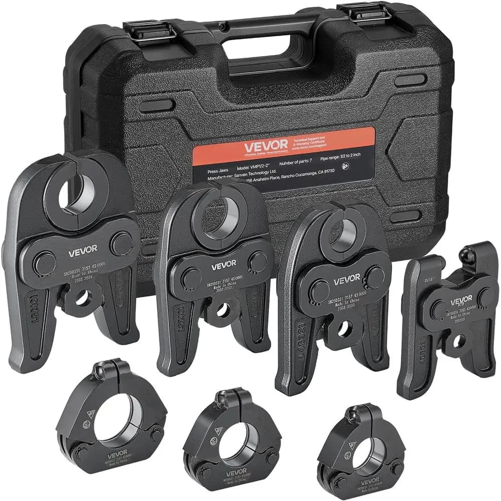 Kit Universale Mega Press da 1/2 a 2-3 Griffe, 3 Anelli, 1 Attuatore, Compatibile con Utensili Standard per Pressatura - con Valigetta