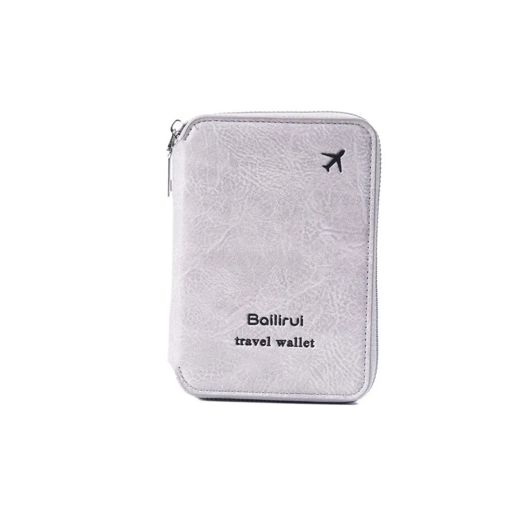 Portafoglio da Viaggio Multifunzionale con Cerniera, Protezione RFID Antifurto, Impermeabile in Pelle PU, Porta Carte di Credito e Documenti per Uomo