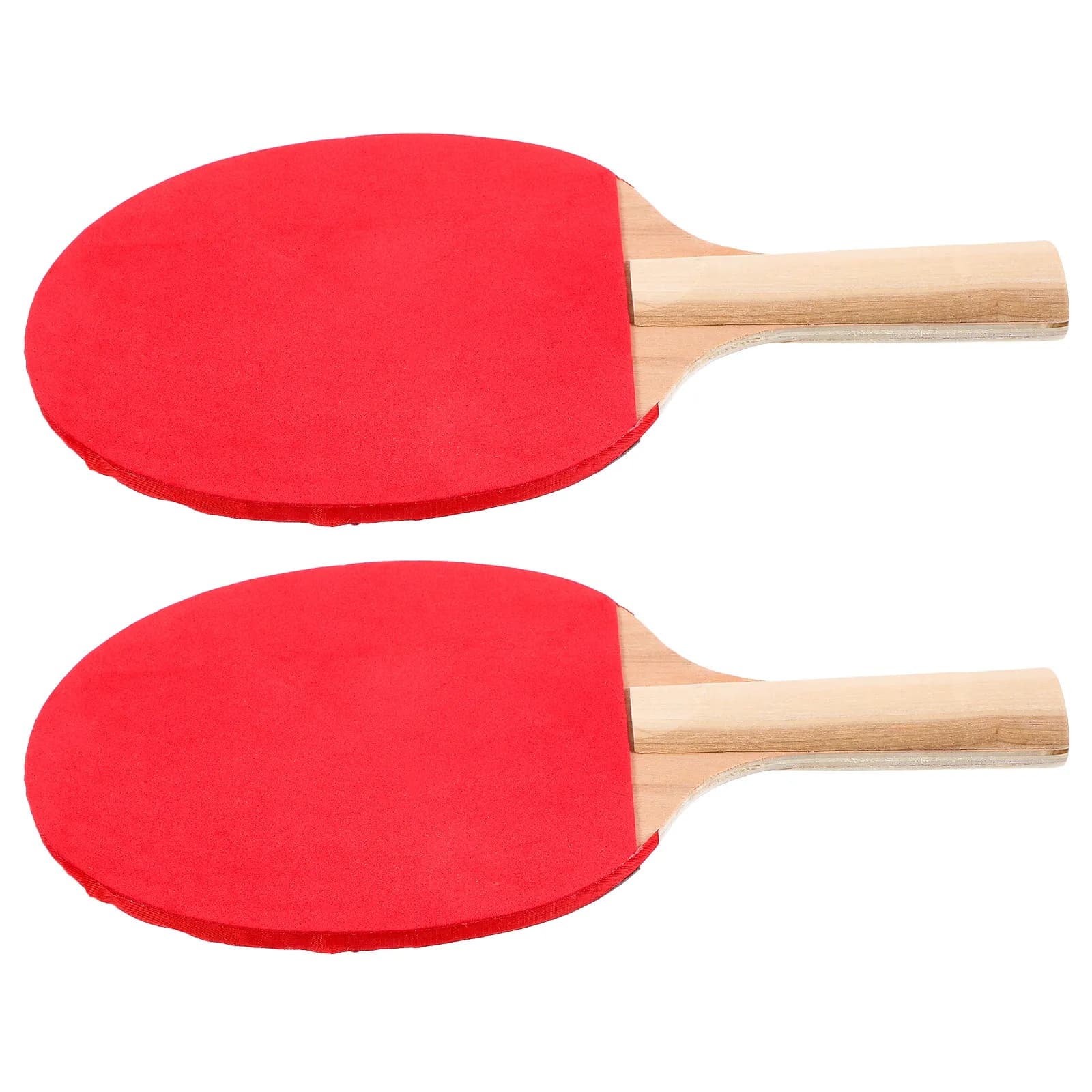 1 paio di racchette da ping pong in legno, robuste e leggere, per principianti, portatili, con impugnatura comoda, per uso scolastico all'aperto