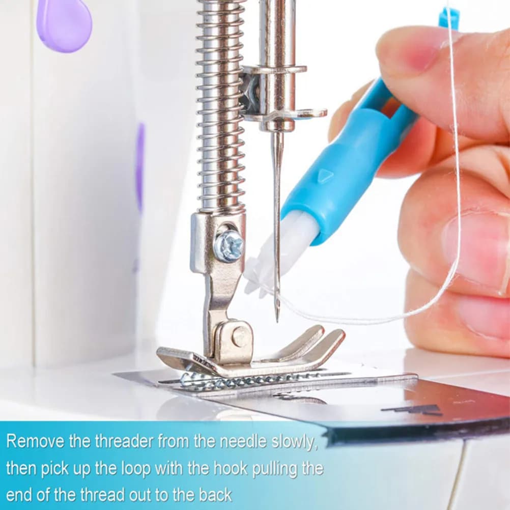 2 Pezzi Infilacavo Automatico Compatto in Plastica, Strumento Semplice e Portatile per Cucito, Accessorio per Macchine da Cucire Domestiche e Ricamo a Croce