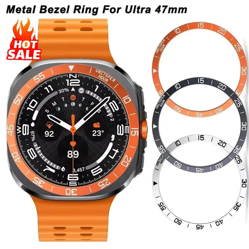 Metal Cover Bezel Ring Case For Samsung Galaxy Watch 7 Ultra 47mm SmartWatch Protector Case Steel Frame Shell Bumper Accessories