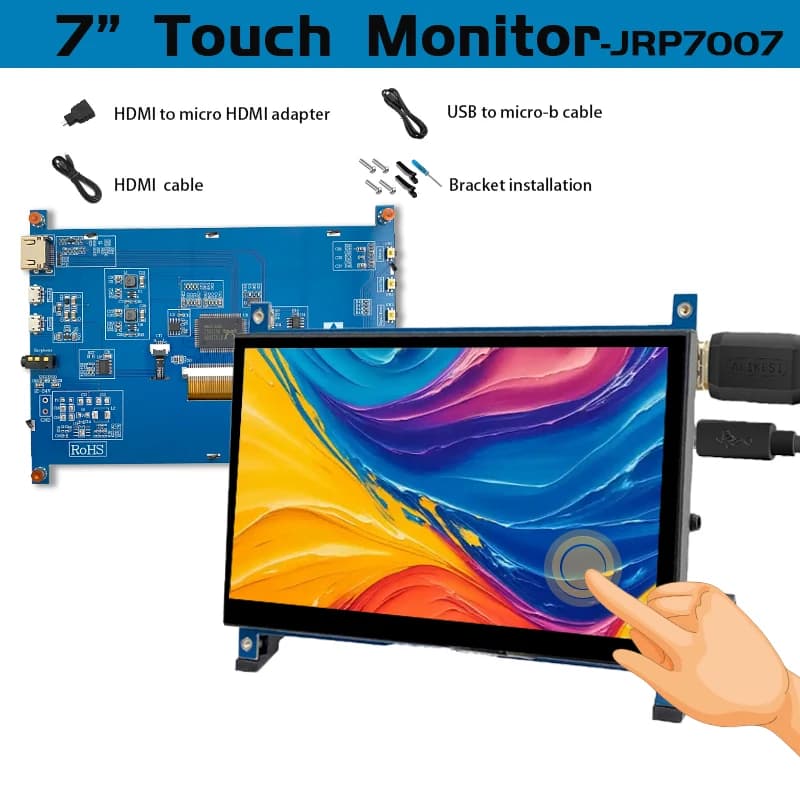 7 Inch IPS Screen AIDA64 LCD Display Mini pc Touch Module HDMI 1024x600 for Raspberry Pi 3 Pi4 monitor PC orange pi