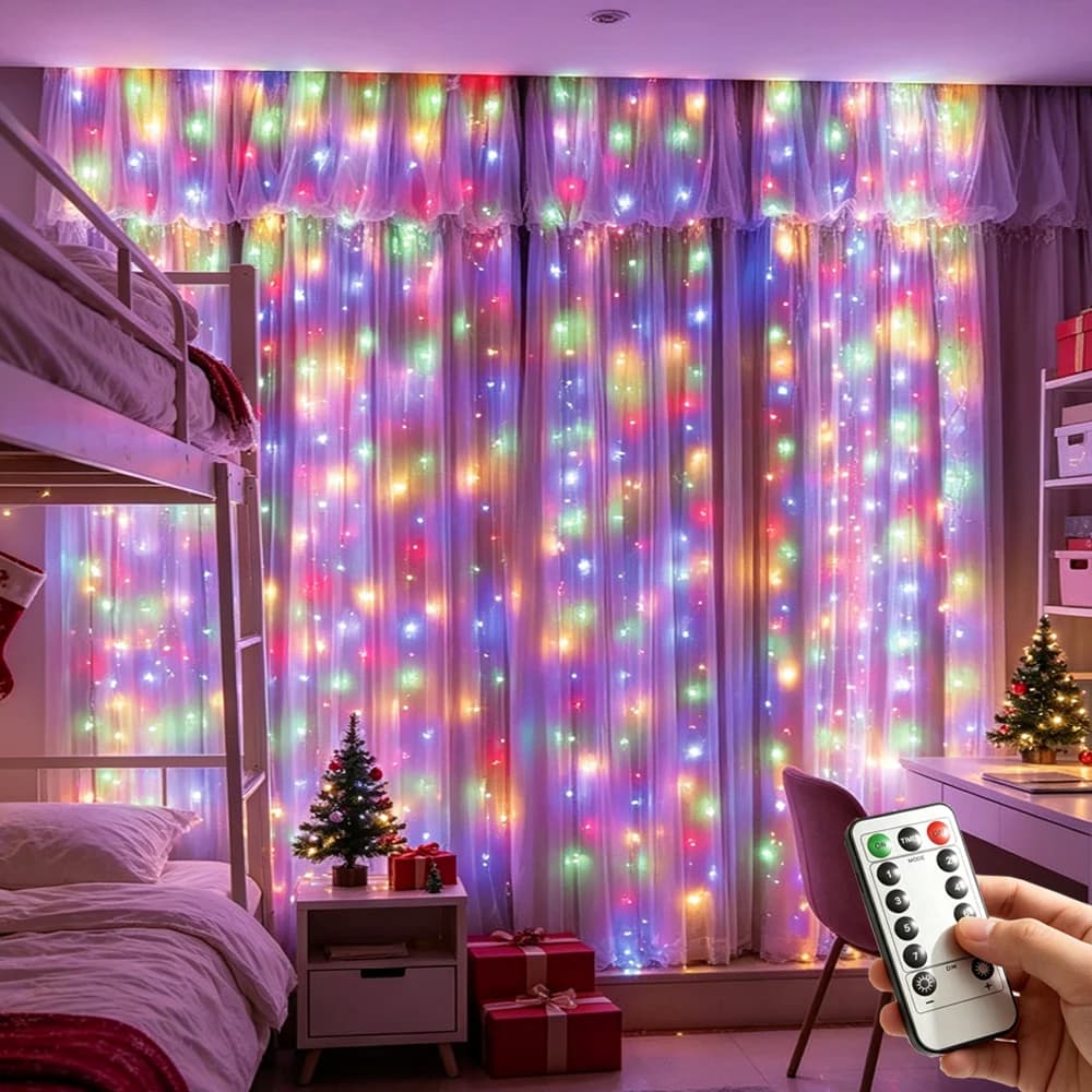 2026 LED Christmas Decoration USB String Lights Holiday Wedding Fairy Light Garland Lights for Bedroom Remote Control Curtain