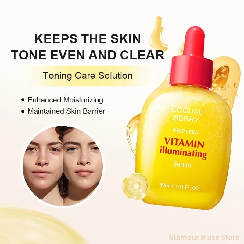Korean Illuminating Serum for Skin Care with Vitamin, Niacinamide 4%, Hyaluronic Acid, Serum Viso Vitamin C Retardant for Non Uniform Tone 30ml