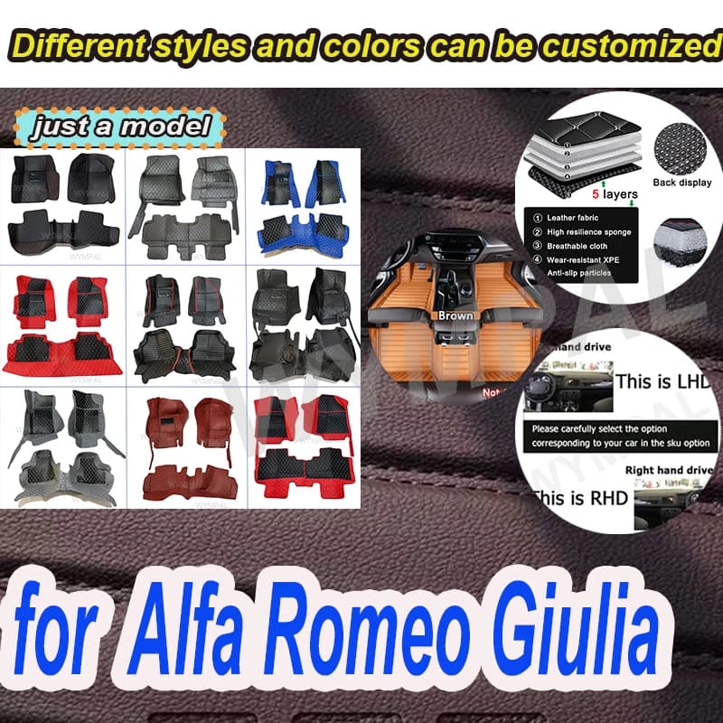 Tappeti di LUSSO Per Alfa Romeo Giulia 2021 2020 2019 2018 2017 Tappetini Auto