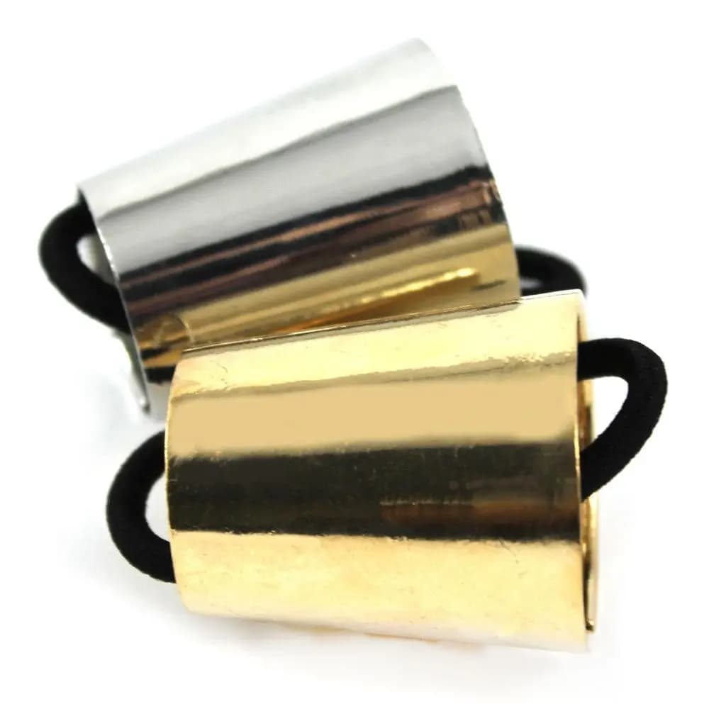 Circle Cuff Gold&Silver Fake Metal Ponytail Holder Gothic Ponytail Clip Metal Ponytail Clip Punk Hair Cuff Hair Band