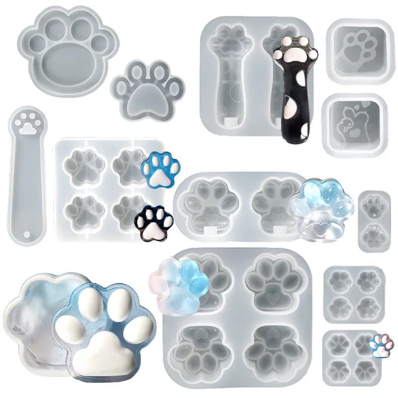 Stampo in silicone a forma di zampa di gatto per la creazione di gioielli, strumento per gioielli in resina, stampi in resina epossidica UV, artigianato decorativo