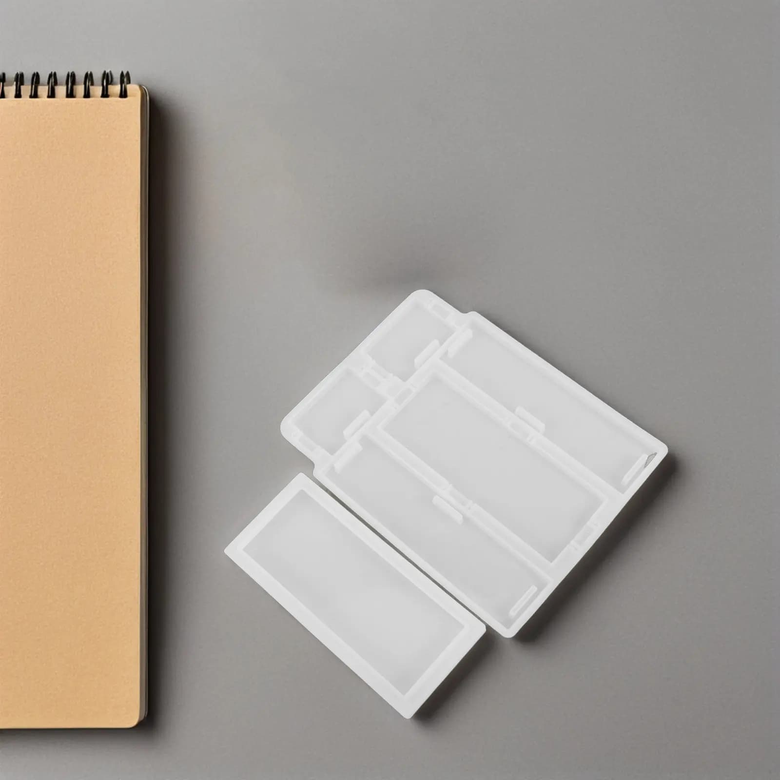 1Set Silicone Resin Mold Set for Rectangular Storage Box with Lid DIY Epoxy Casting Mold High Transparency Finish Reusable Craft