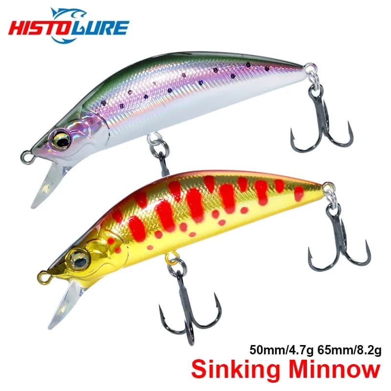 HISTOLURE Affondamento Minnow 50mm/4.7g 65mm/8.2g Esche da pesca TROUT Artificiale Jerkbait Esca dura Luccio Wobbler Crankbait