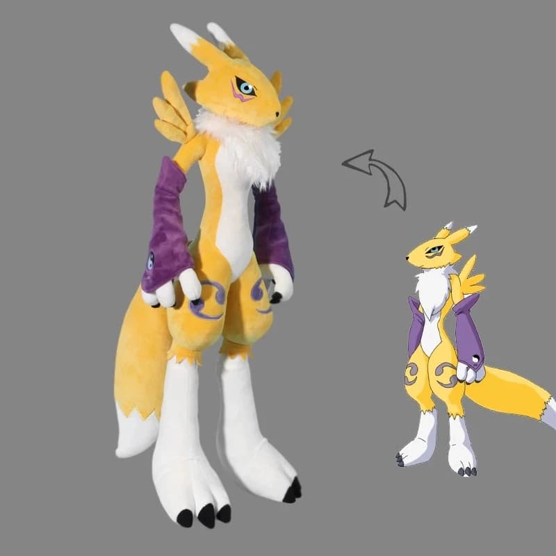 80/170cm Large Size Renamon Digimonanime Plush Stuffed Doll Kawaii Room Decorated with Plushies Children's Pillow Holiday Gifts