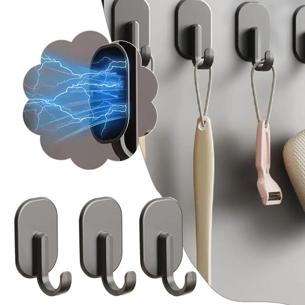 5pcs Strong Magnetic Hooks Heavy Duty Neodymium Hanger Coat Bag Key Towel Bathroom Kitchen Door Clothes Storage Rack Accessories