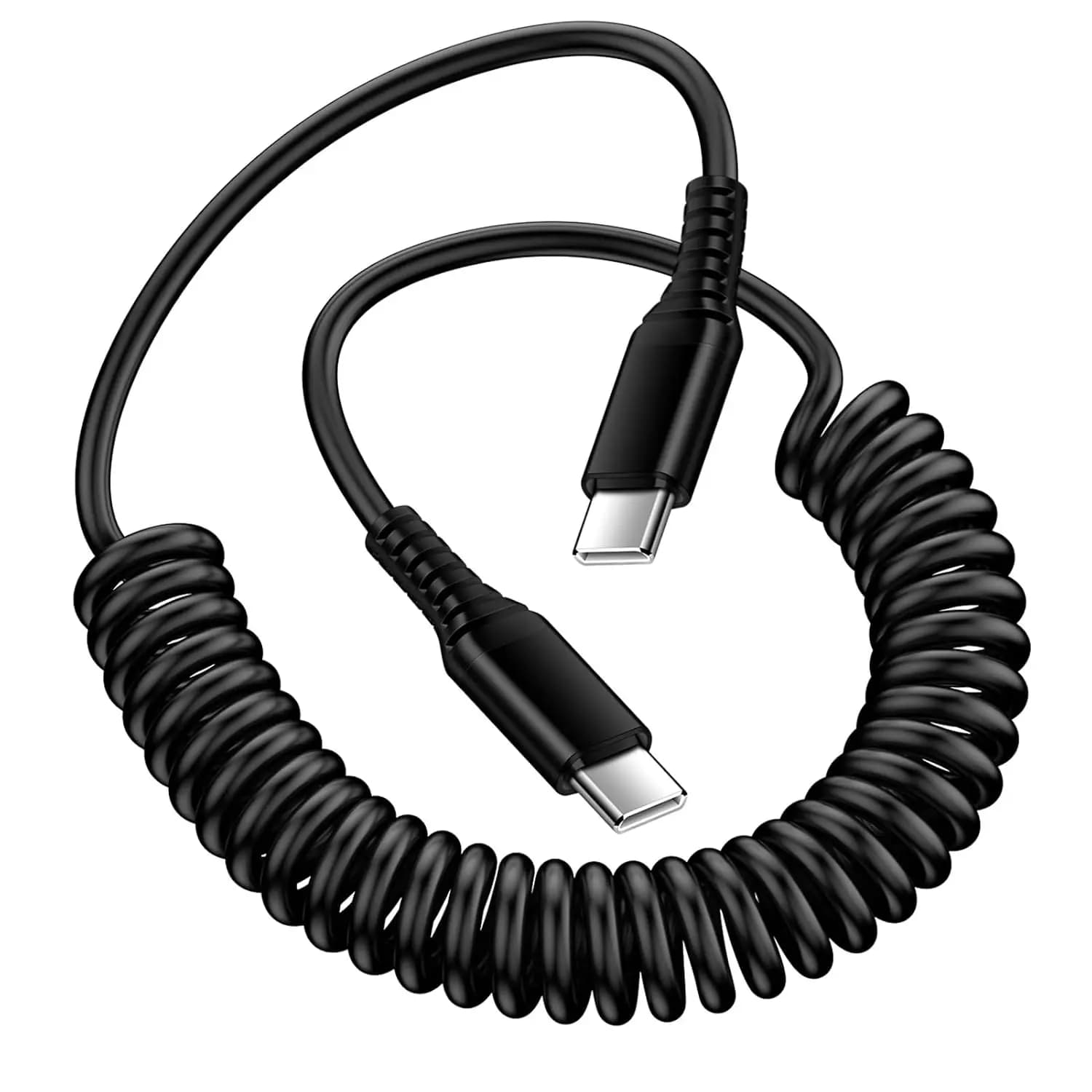Android Car Cable from USB C to USB C Quick Charging Samsung Spiral Cable from 3FT Type C for Car for Samsung Galaxy S25