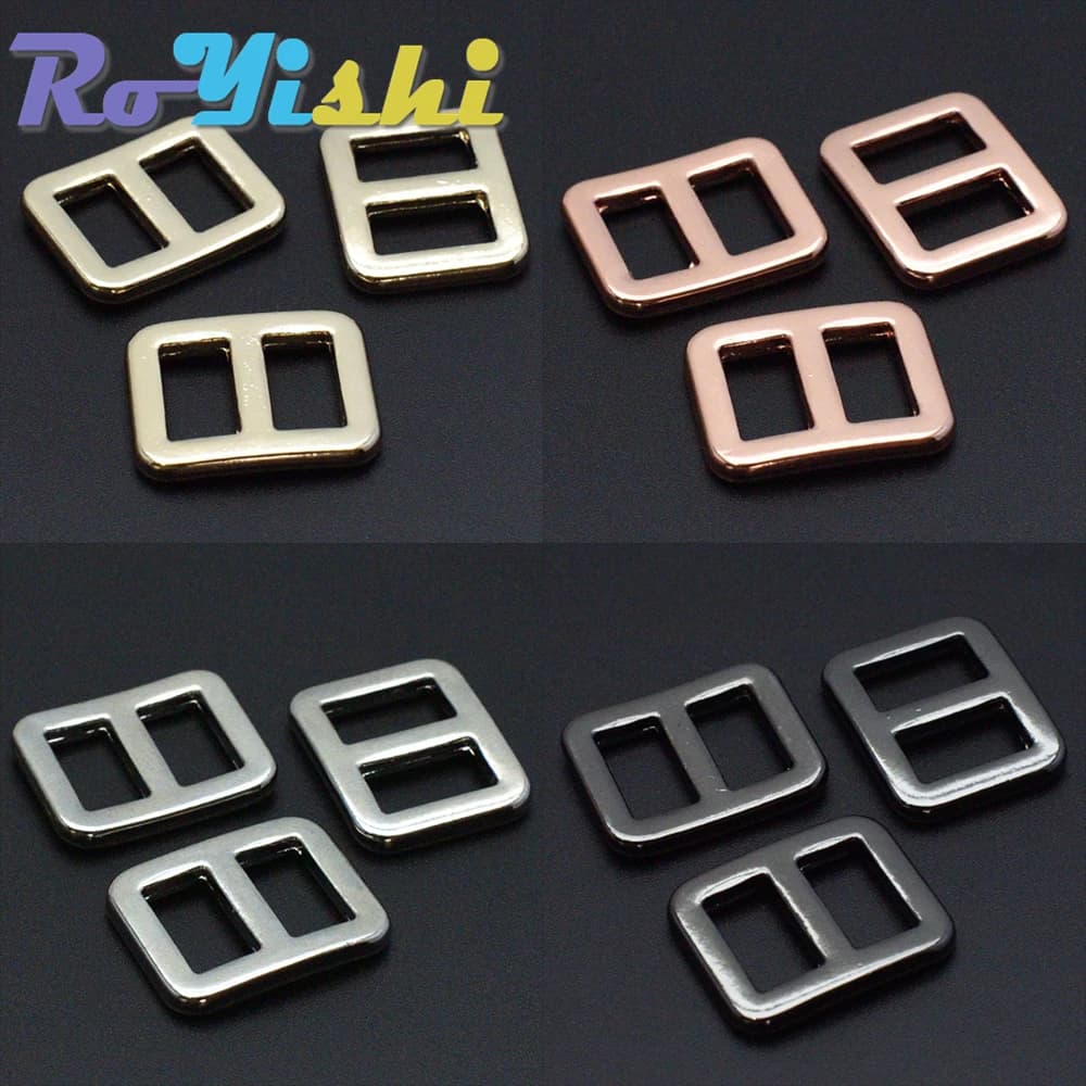 10 pezzi/pacco 3/8 "metallo colori misti curva cursore tri-glide fibbia regolabile per borse tessitura 10mm
