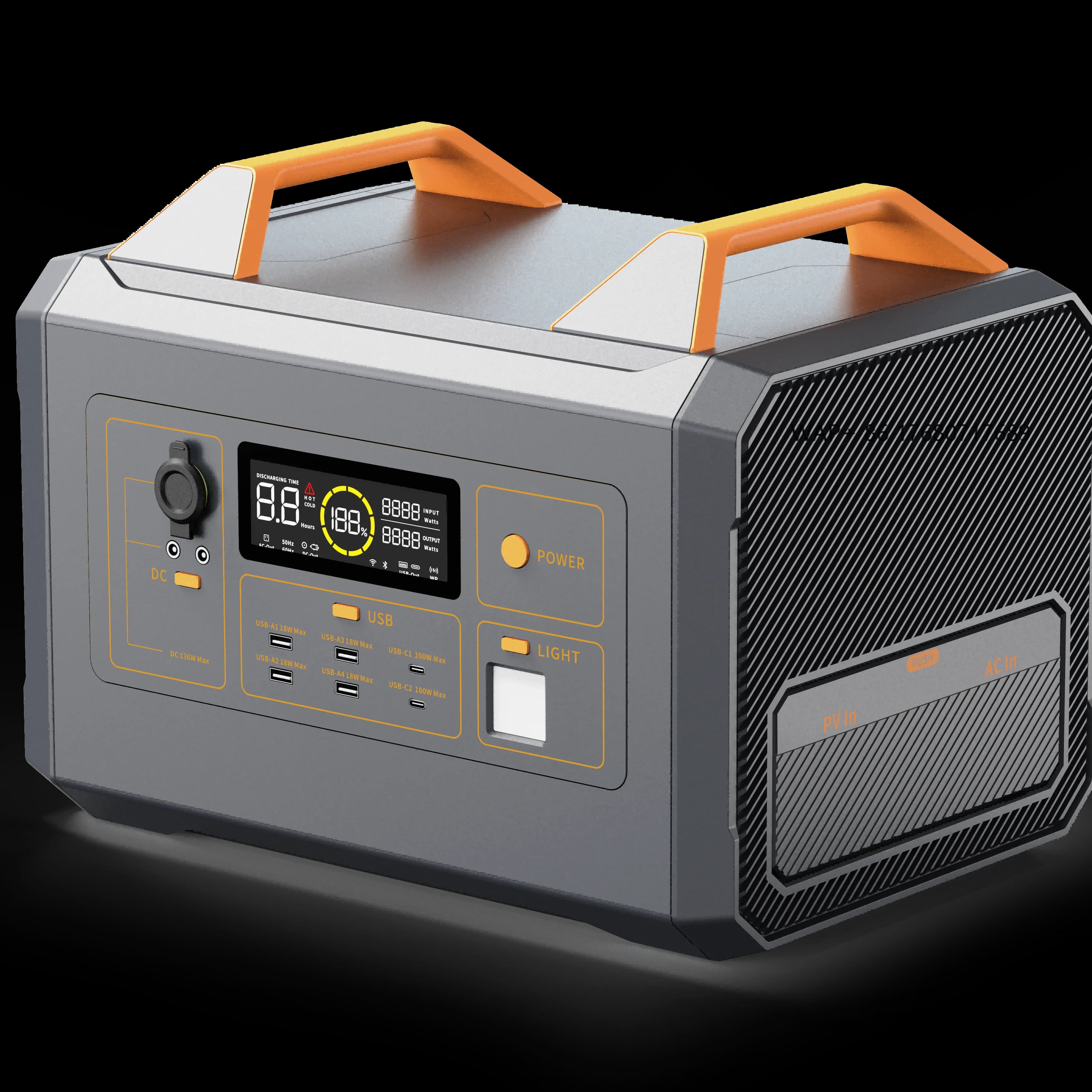 2200W Portable Power Station 2016Wh LiFePo4 Battery Energy Storage Outdoor Backup 2200W Solar Power Bank Station Generator