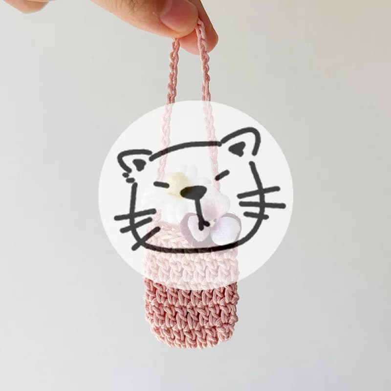 Popolare borsa a fiori lavorata a mano all'uncinetto per bambole da 15/17 cm, giocattoli per bambini, borsa per bambole, vestiti per bambini, accessori carini per bambole