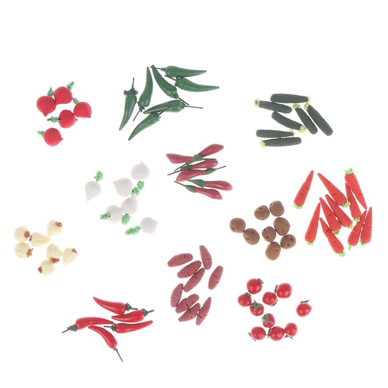 10 pz 1/12 miniatura verdura Mini carota ravanello pepe simulazione verdura casa delle bambole cibo casa delle bambole accessori ornamenti