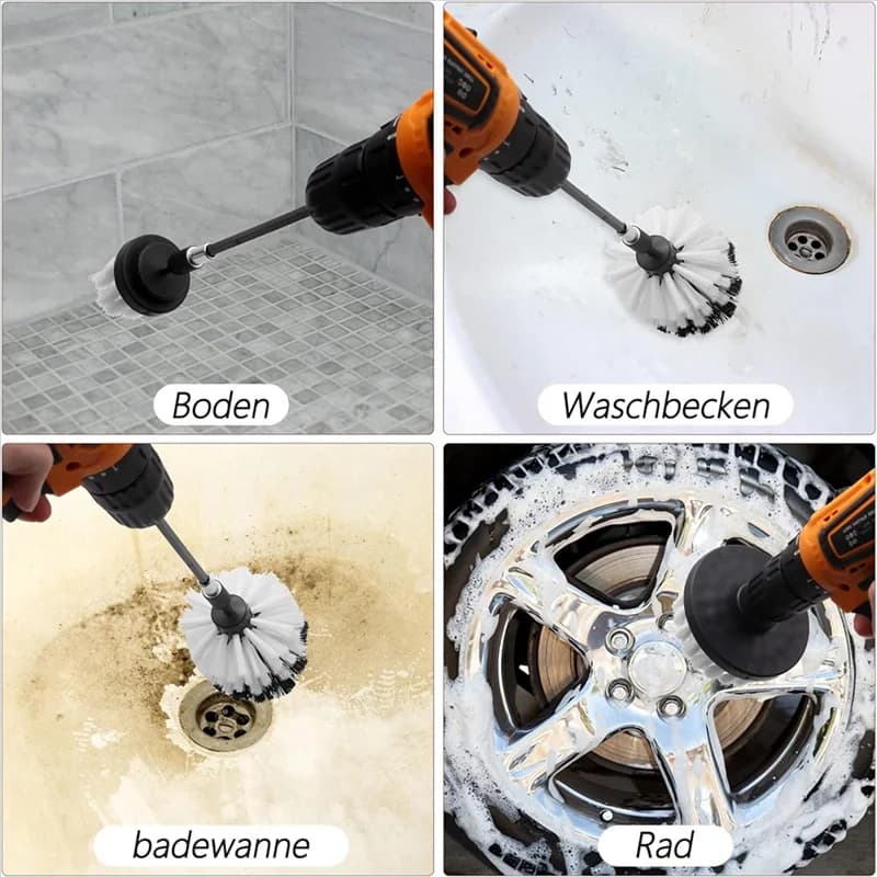 ABLA-21Pcs Drill Brushes Attachment Set For Cleaning,All Purpose Scrubber Brushes With Extended Attachment