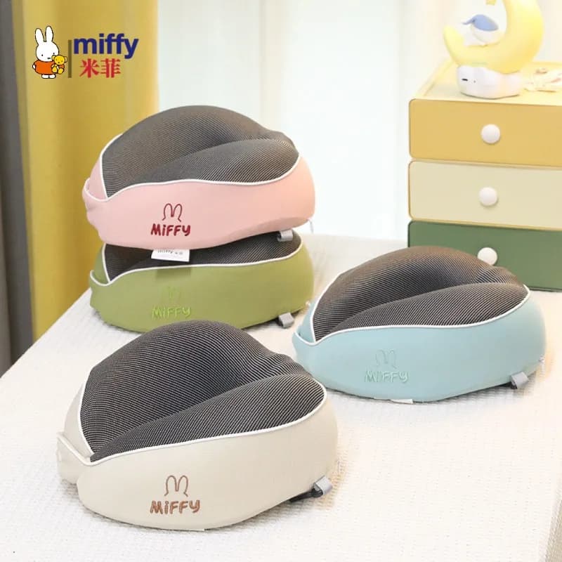Miffy Kawaii Anime Cartoon Rabbit U-shaped Pillow Travel Neck Brace Long Distance High Speed Rail Artifact Neck Memory Pillow