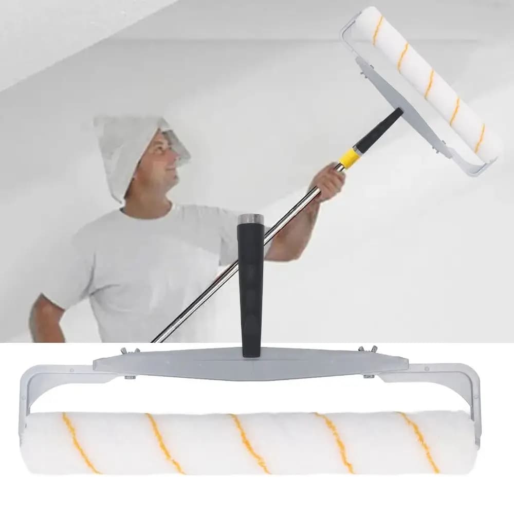 Easy To Clean Paint Roller Detachable Microfiber Roller Brush 18 Inch Width 1/2 Inch Fluff Roller Frame Floor Finishing