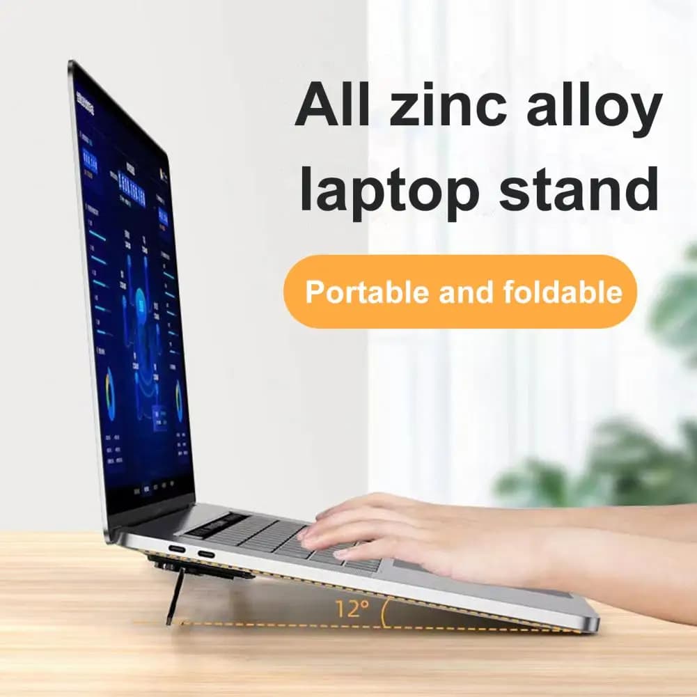 Supporto da tavolo con staffa invisibile per Laptop da 2 pezzi supporto per sollevamento in metallo dissipazione del calore pieghevole per ufficio con tastiera per Tablet portatile
