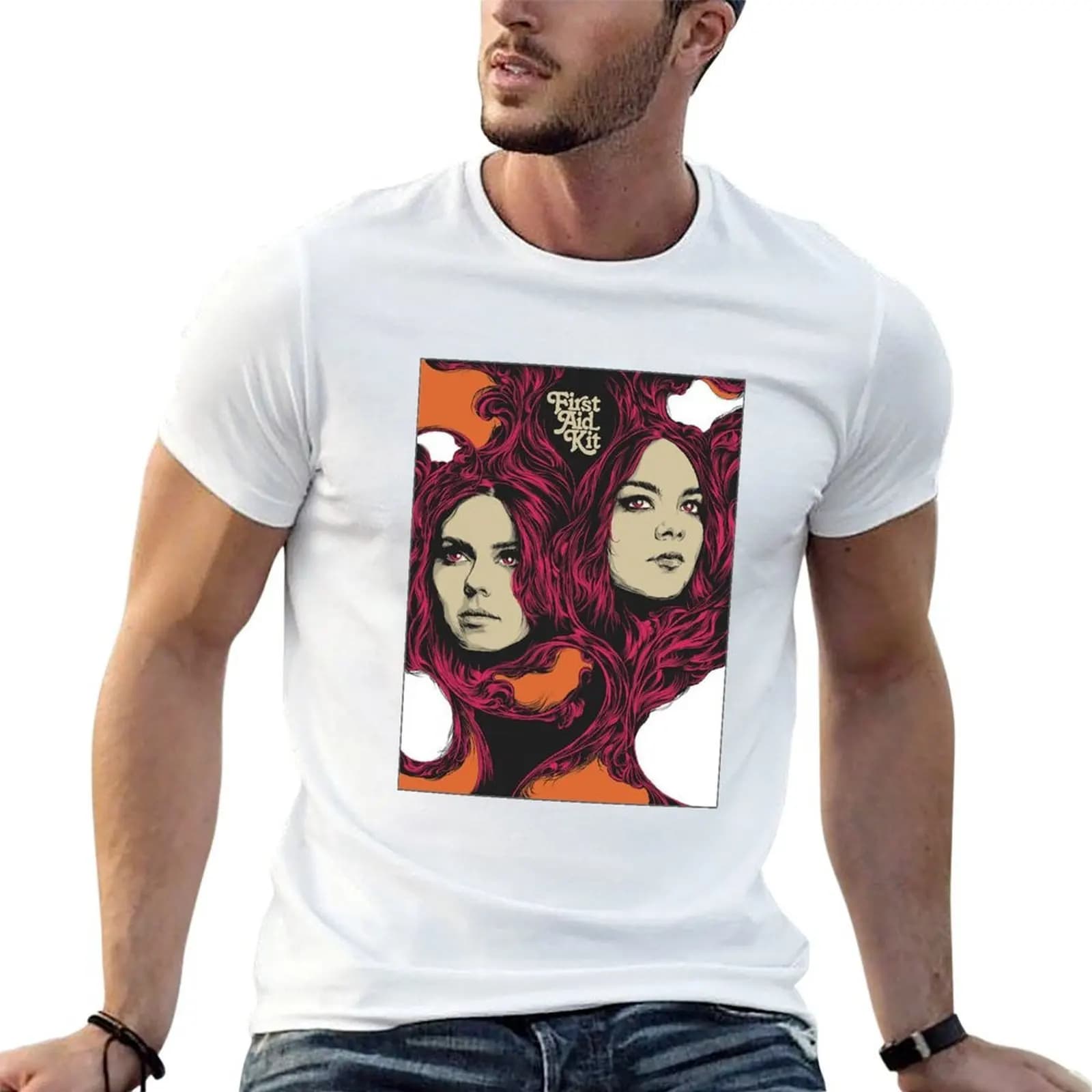 First Aid Kit Band T-Shirt man t shirt cotton man t shirt graphic t shirts with prints T-shirt