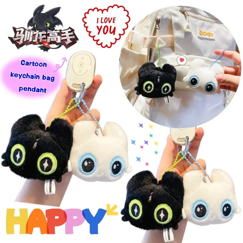 Come addestrare il tuo drago: Ciondolo per zaino con bambola magnetica di coppia creativa di Toothless, portachiavi a forma di bambola dei cartoni animati