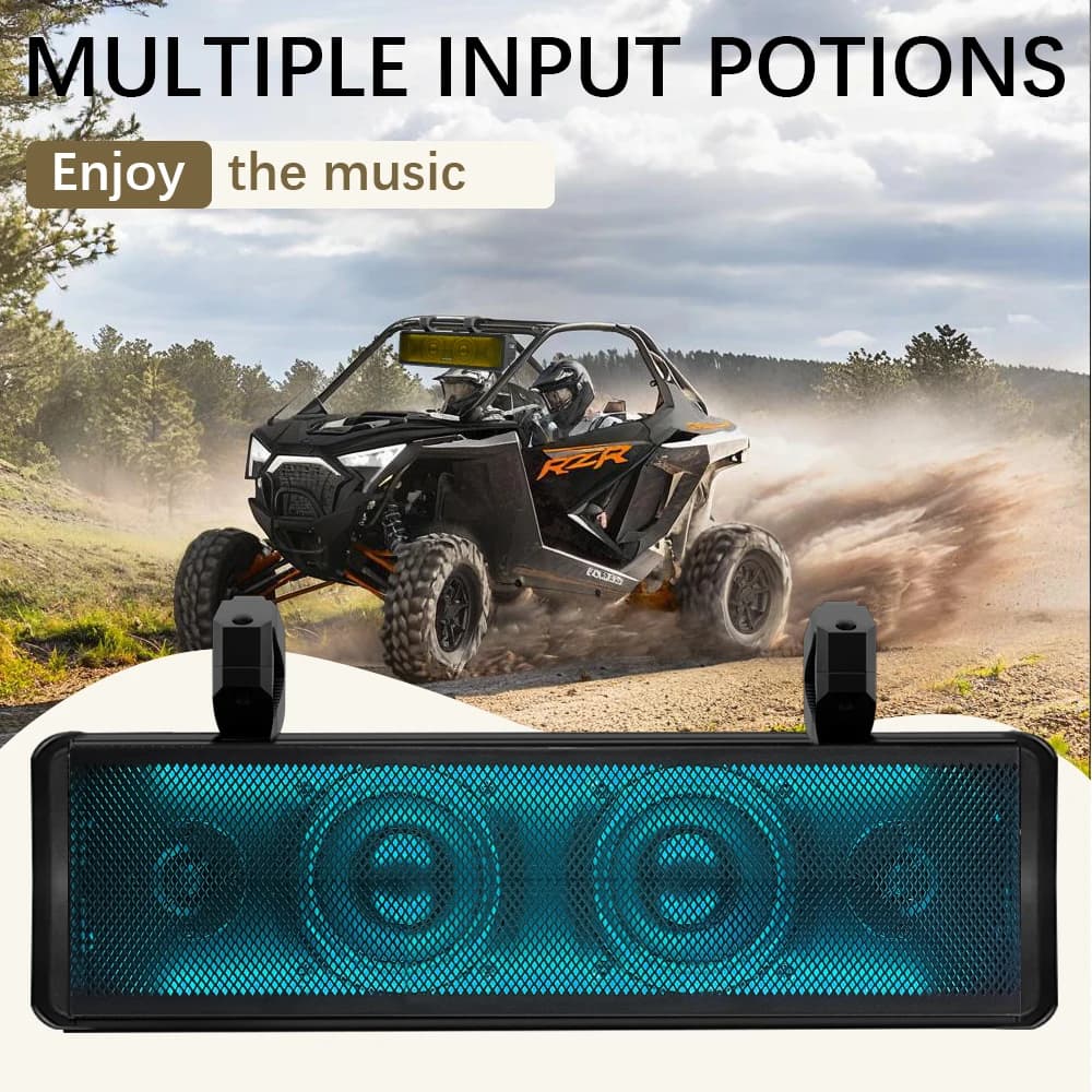 400W 17" Sound Bar 4Speaker Bluetooth Marine Polaris/ATV/UTV/RZR System Can Am Golf Cart Waterproof