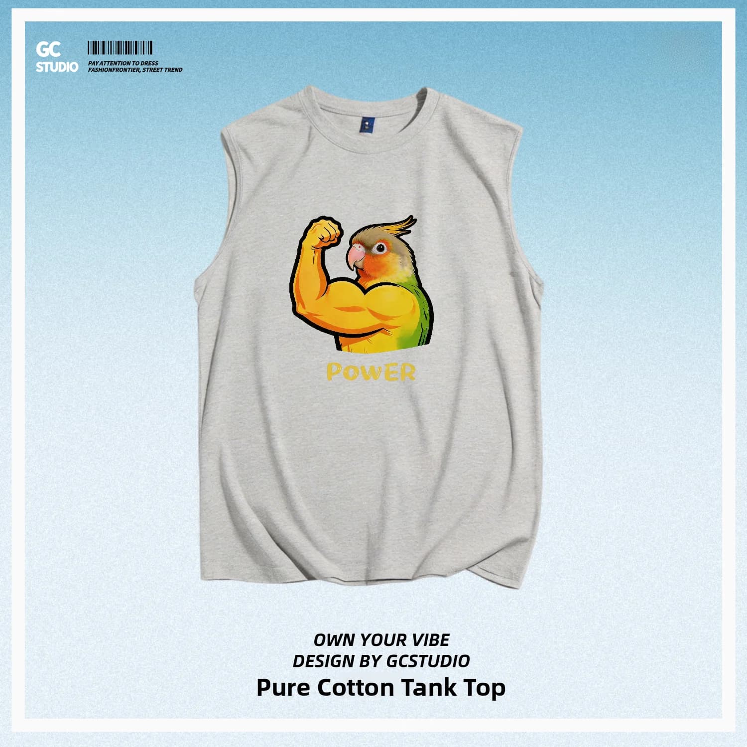 Pure Cotton Sleeveless Vest Fun Print Summer Clothing for Men Breathable Comfortable Sports Style round Neck Casual Wear