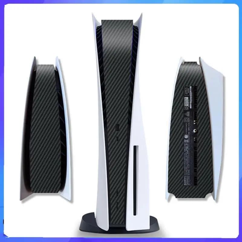 Adesivo per pellicola protettiva laterale da 1 pezzo per PS5 Disk Edition Modello in fibra di carbonio Adesivo per pelle Cover per console PS5 Disk Edition