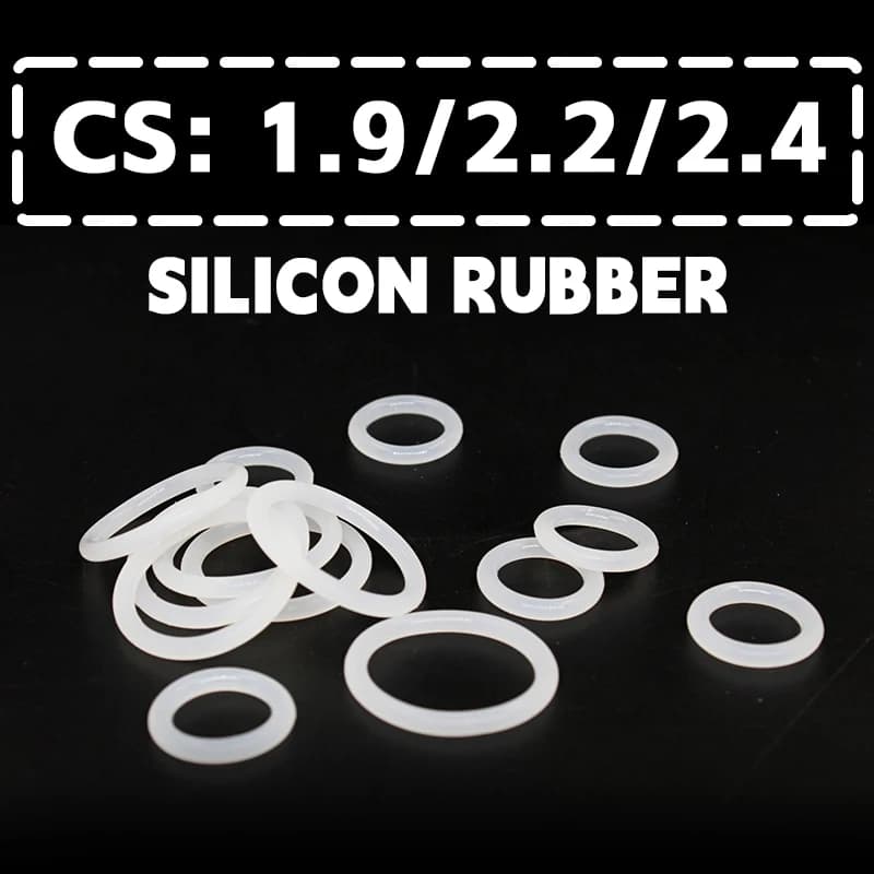 Thickness 1.9/2.2/2.4mm White VMQ O-ring cross section silicon rubber sealing gasket rubber washer wholesale in specifications