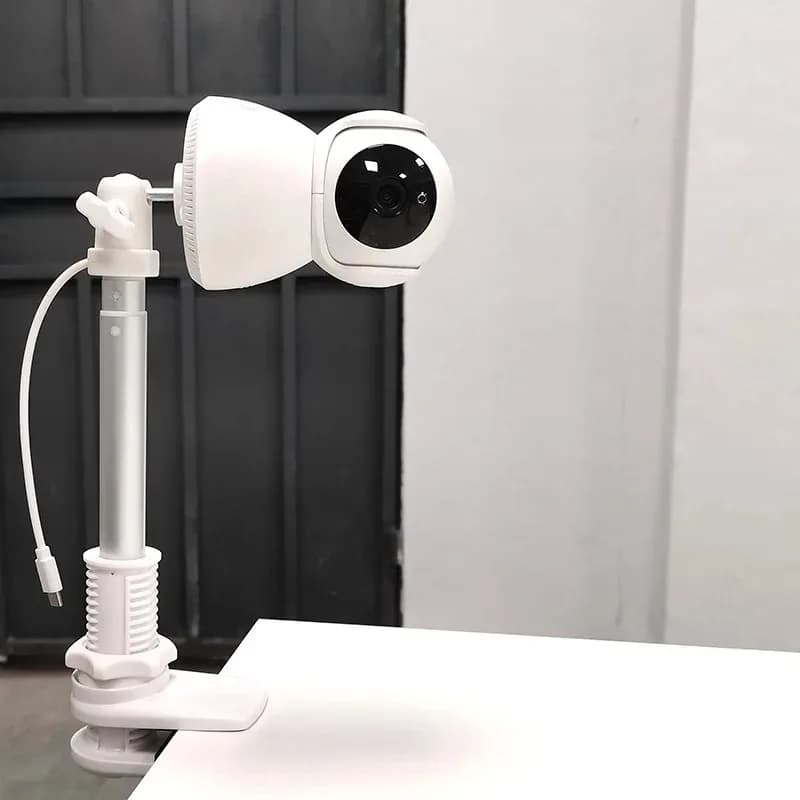1 pc stroller monitor holder with cable data transmission, drill-free security, retractable cradle camera support