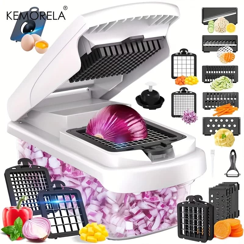 Tritatutto Multifunzione 14/15 in 1 con Contenitore per Verdure, Cipolle, Patate, Carote e Insalata