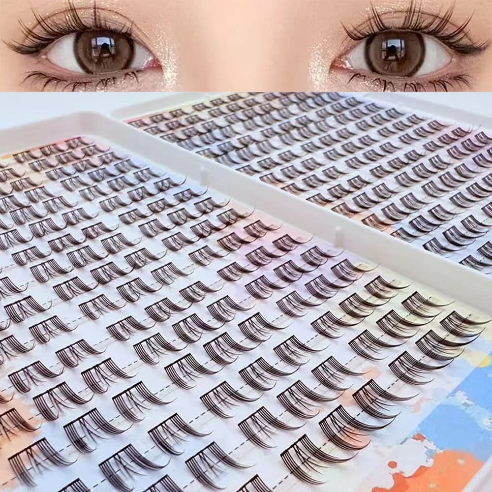 32 file fake eyelashes, natural and soft effect, for daily make-up, ideal for beauty.
