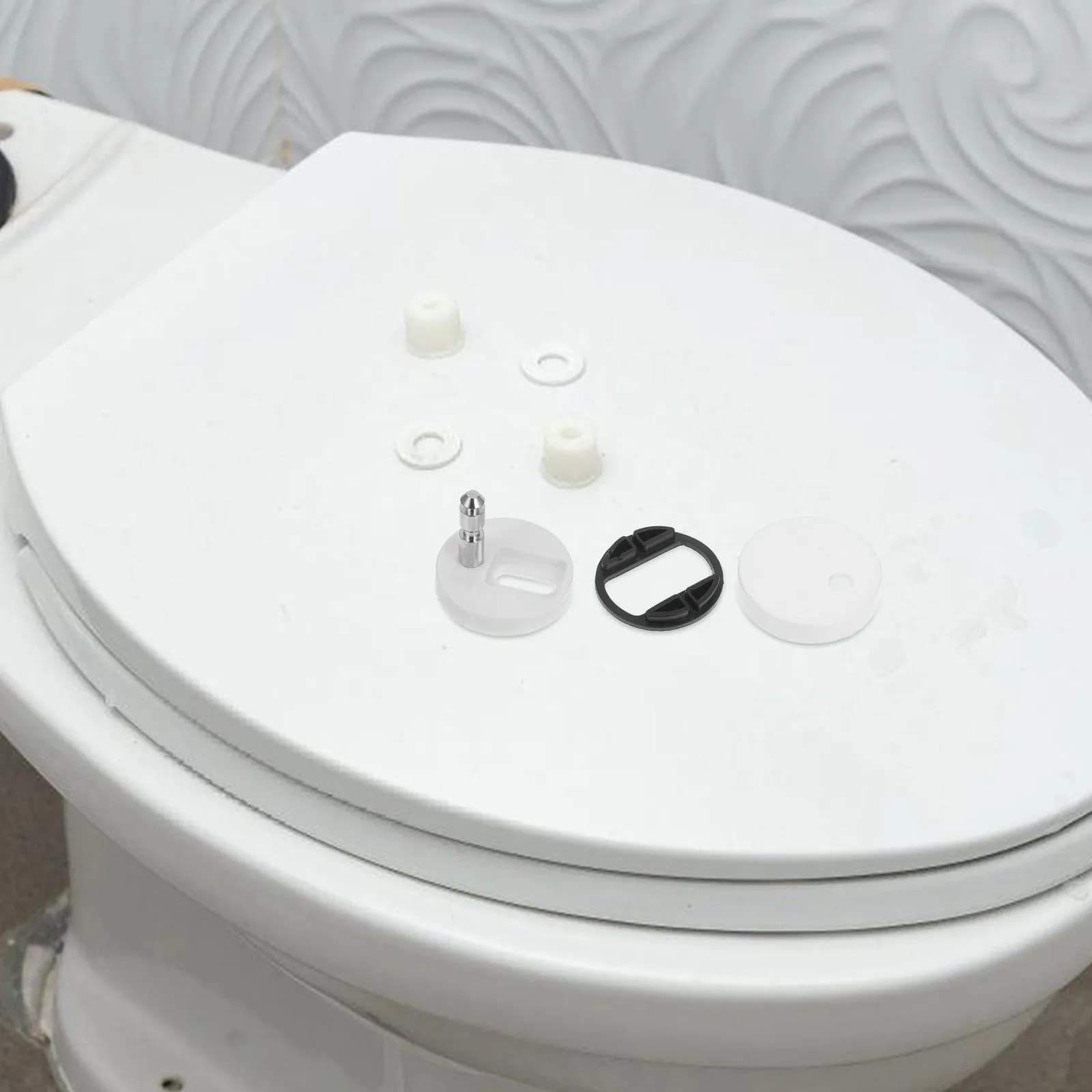 2Pcs Toilet Seat Hinge Fixings Bolts and Nuts Complete Replacement Kit Easy Install Universal Fit for All Standard Toilet Seats