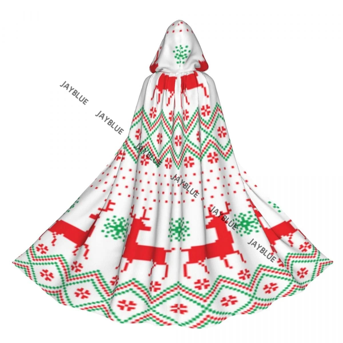 Mantello lungo a mantella Capodanno con motivo natalizio Pixel Cappotto con cappuccio Felpe autunnali