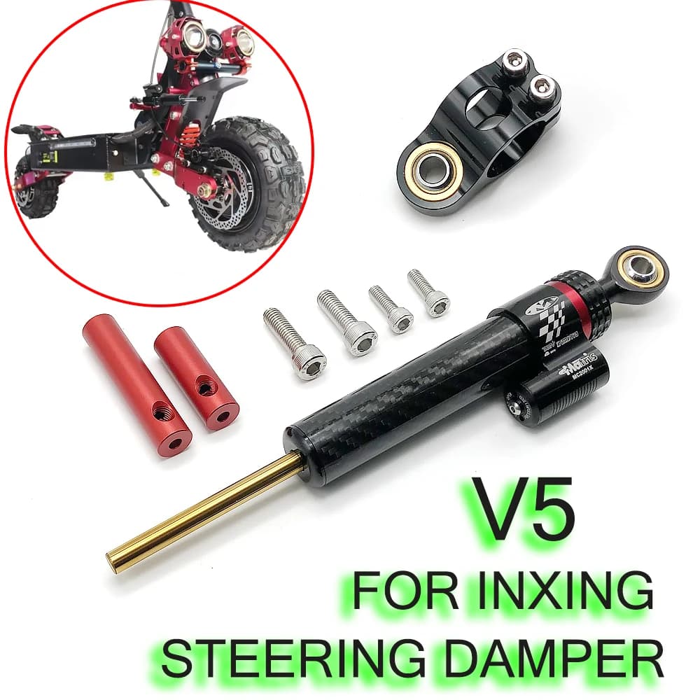 Ammortizzatore di Sterzo in Fibra di Carbonio CNC Regolabile per Scooter Elettrico, Kit di Supporto per Inxing V5
