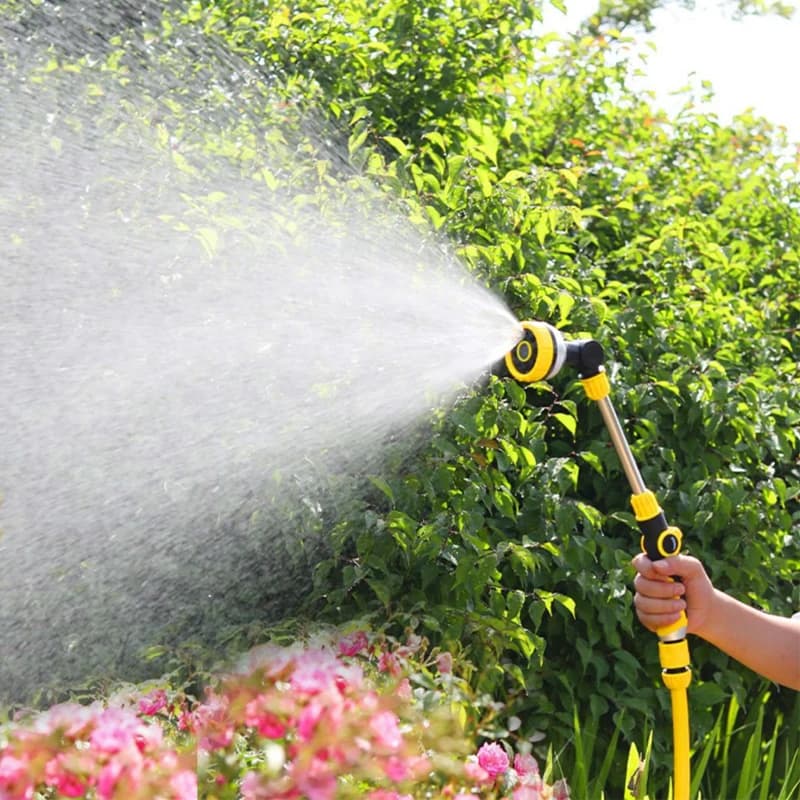 1/2" Rubber Coated Long Rod Water Gun Multifunctional Car Wash Garden Irrigation Hose Spray Nozzle Yard Patio Cleaning