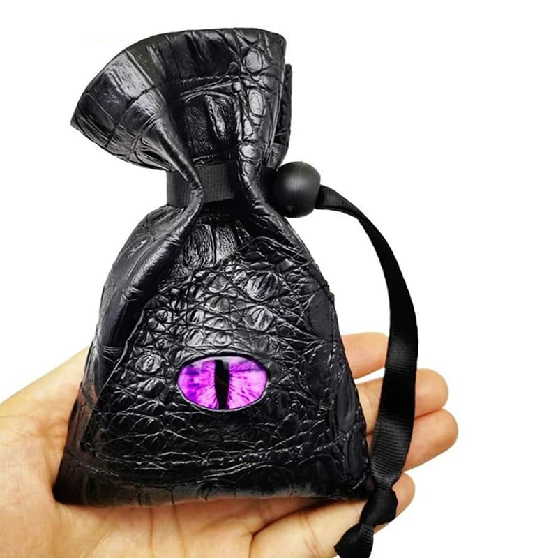1 pz Sacchetto Porta Dadi in Pelle PU con Coulisse, Borsa per Dadi DND, Sacchetto Porta Carte Tarocchi e Oracoli, Regali, Monete, Gioielli, Accessori, Sacchetto Porta Dadi
