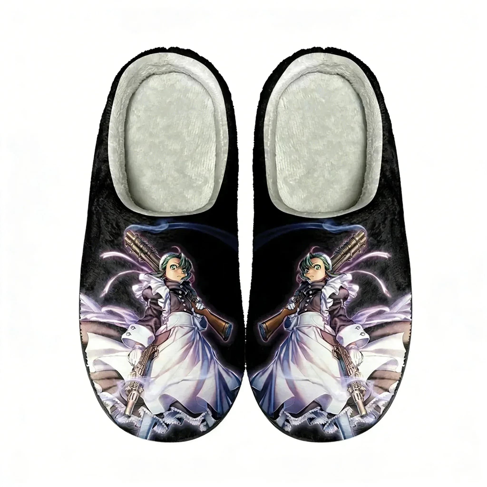 Anime Black Lagoon Home Cotton Custom Slippers Mens Womens Sandals Plush Rock Band Casual Keep Warm Shoes Thermal Slipper